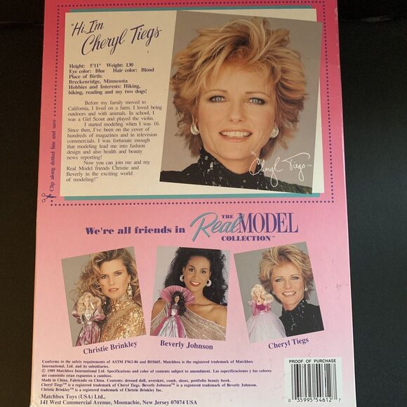 1989 Matchbox The Real Model Collection Cheryl Tiegs Item #54612 - Picture 3 of 5